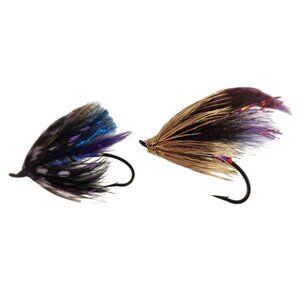 Fly Fishing Streamer Lures Set Handmade Buck Tail Feathered Hooks 2 Count New
